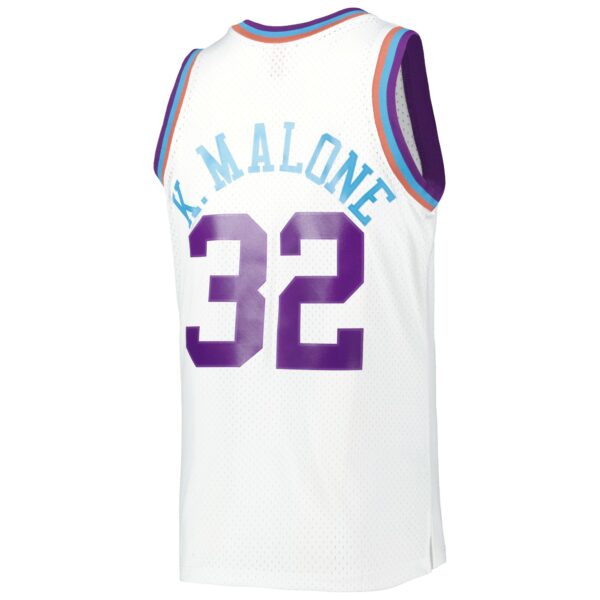 Karl Malone Utah Jazz Mitchell & Ness 1991/92 Hardwood Classics Reload 3.0 Swingman Jersey - White - Image 4