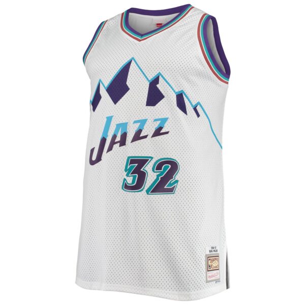 Karl Malone Utah Jazz Mitchell & Ness 1996/97 Big & Tall Hardwood Classics Swingman Jersey - White - Image 3