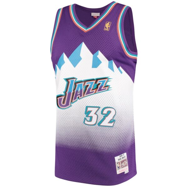 Karl Malone Utah Jazz Mitchell & Ness 1996/97 Hardwood Classics Swingman Jersey - Purple - Image 3