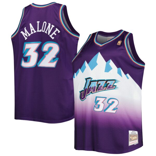 Karl Malone Utah Jazz Mitchell & Ness Big & Tall Hardwood Classics 1996/97 Swingman Jersey - Purple - Image 2