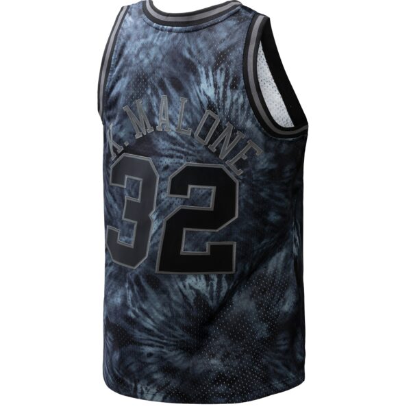Karl Malone Utah Jazz Mitchell & Ness Hardwood Classics 1991/92 Tie-Dye Swingman Jersey - Black - Image 4