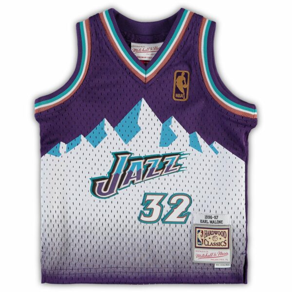 Karl Malone Utah Jazz Mitchell & Ness Infant 1996/97 Retired Player Jersey - Purple - Image 3