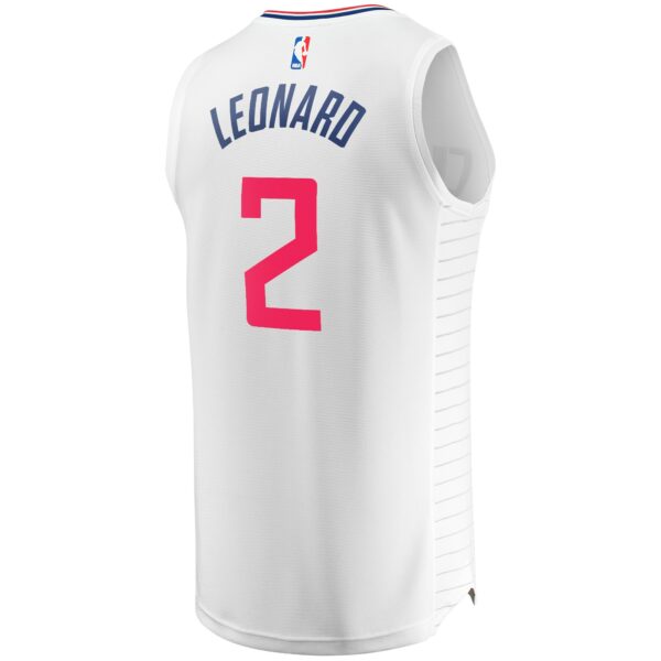 Kawhi Leonard LA Clippers Fanatics Fast Break Replica Player Jersey - White - Association Edition - Image 4