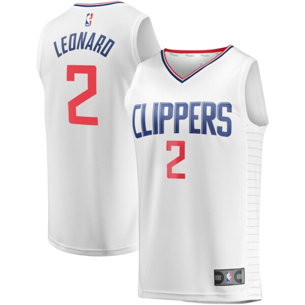 Kawhi Leonard LA Clippers Fanatics Youth Fast Break Player Jersey - Association Edition - White - Image 2