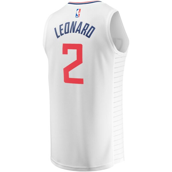 Kawhi Leonard LA Clippers Fanatics Youth Fast Break Player Jersey - Association Edition - White - Image 4