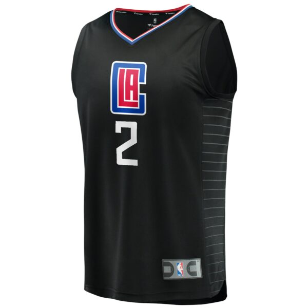 Kawhi Leonard LA Clippers Fanatics Youth Fast Break Player Jersey - Black - Statement Edition - Image 3