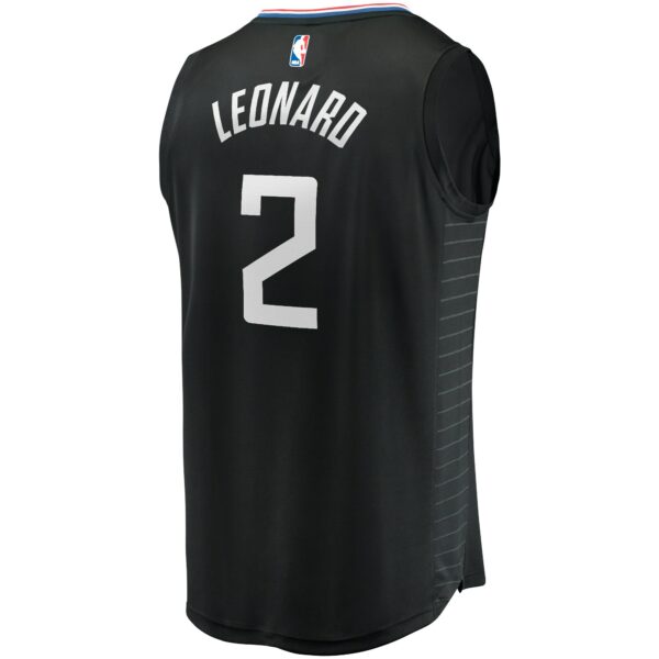 Kawhi Leonard LA Clippers Fanatics Youth Fast Break Player Jersey - Black - Statement Edition - Image 4