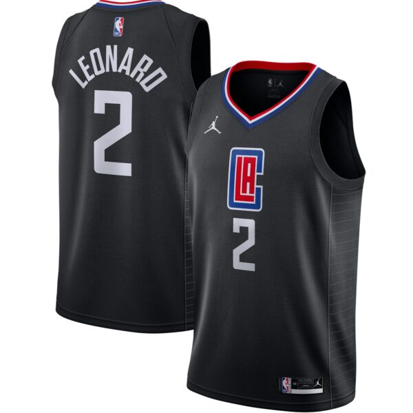 Kawhi Leonard LA Clippers Jordan Brand 2020/21 Swingman Jersey - Statement Edition - Black - Image 2