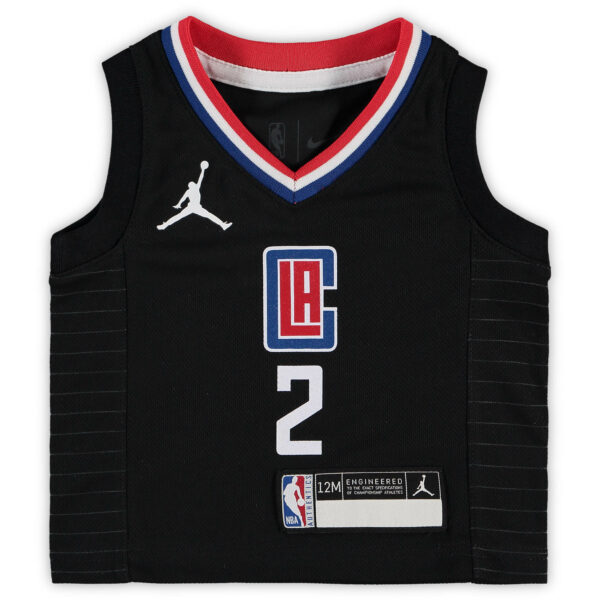Kawhi Leonard LA Clippers Jordan Brand Infant 2020/21 Jersey - Statement Edition - Black - Image 3