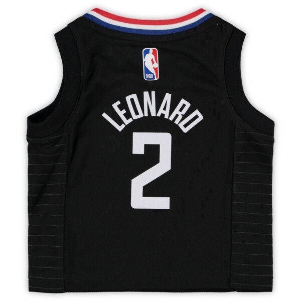Kawhi Leonard LA Clippers Jordan Brand Infant 2020/21 Jersey - Statement Edition - Black - Image 4