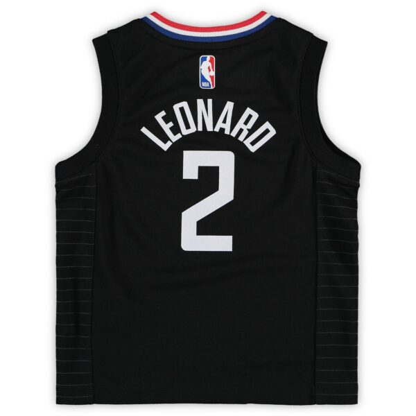 Kawhi Leonard LA Clippers Jordan Brand Preschool 2020/21 Fast Break Replica Jersey - Statement Edition - Black - Image 4