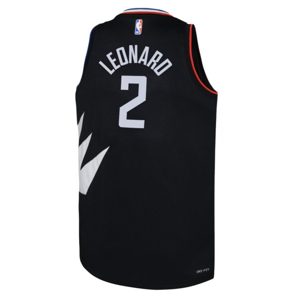 Kawhi Leonard LA Clippers Jordan Brand Youth Swingman Jersey - Statement Edition - Black - Image 4