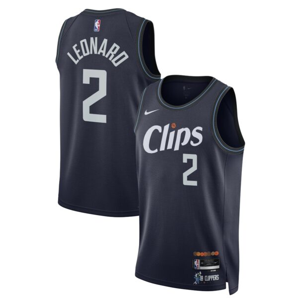 Kawhi Leonard LA Clippers Nike Unisex 2023/24 Swingman Jersey - Navy - City Edition - Image 2