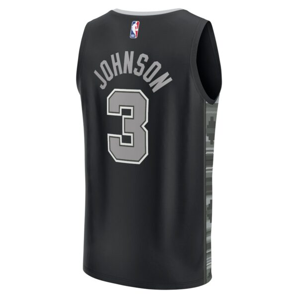 Keldon Johnson San Antonio Spurs Fanatics Fast Break Replica Player Jersey - Statement Edition - Black - Image 4