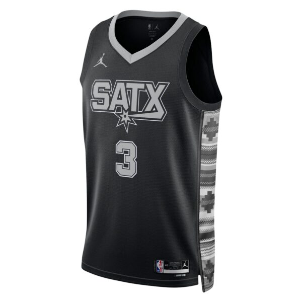 Keldon Johnson San Antonio Spurs Jordan Brand Unisex Swingman Jersey - Statement Edition - Black - Image 3
