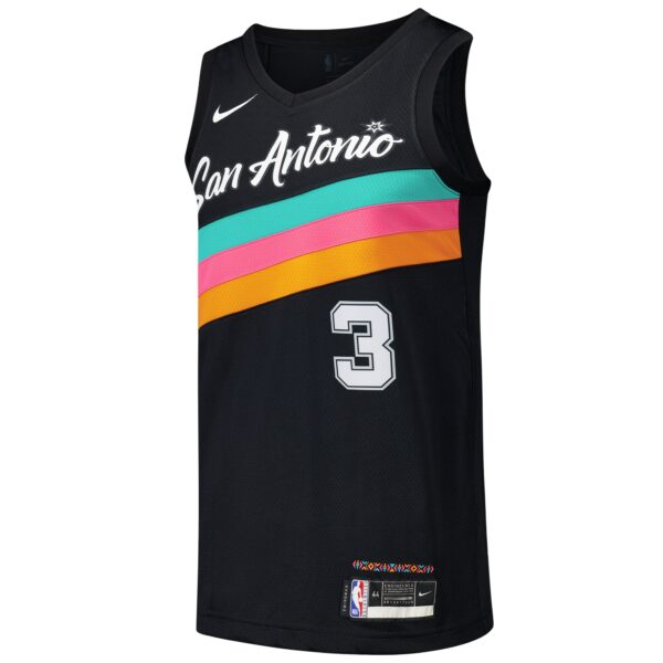 Keldon Johnson San Antonio Spurs Nike Swingman Player Jersey - City Edition - Black - Image 3