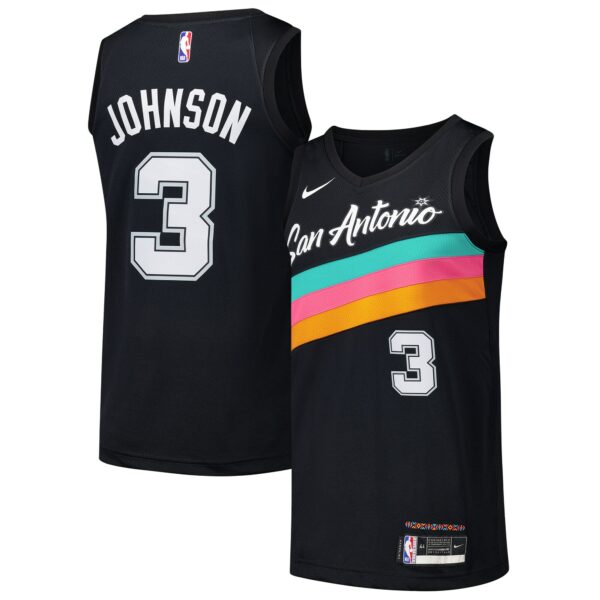 Keldon Johnson San Antonio Spurs Nike Swingman Player Jersey - City Edition - Black - Image 2