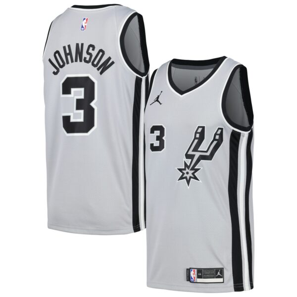 Keldon Johnson San Antonio Spurs Nike Swingman Player Jersey - Statement Edition - Silver - Image 2