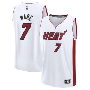 Kel'el Ware Miami Heat Fanatics Fast Break Replica Player Jersey - Association Edition - White