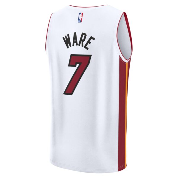 Kel'el Ware Miami Heat Fanatics Fast Break Replica Player Jersey - Association Edition - White - Image 4
