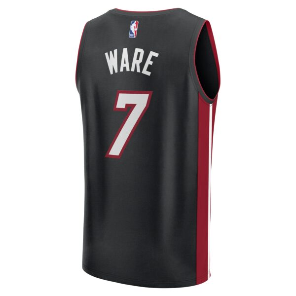 Kel'el Ware Miami Heat Fanatics Fast Break Replica Player Jersey - Icon Edition - Black - Image 4