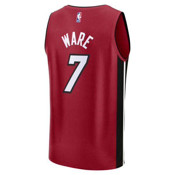 Kel'el Ware Miami Heat Fanatics Youth Fast Break Player Jersey - Statement Edition - Red - Image 4