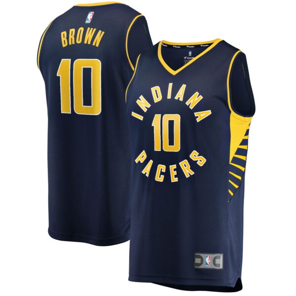 Kendall Brown Indiana Pacers Fanatics 2021/22 Fast Break Replica Jersey - Icon Edition - Navy - Image 2