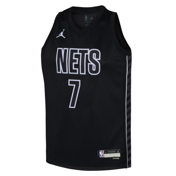 Kevin Durant Brooklyn Nets Jordan Brand Youth Swingman Jersey - Statement Edition - Black - Image 3