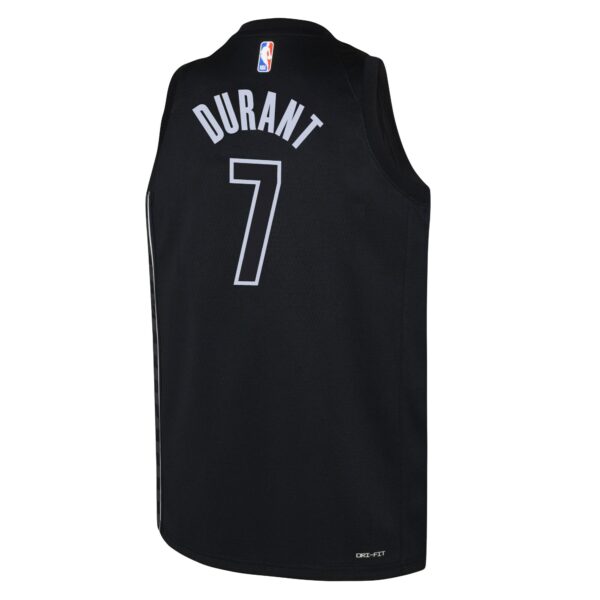 Kevin Durant Brooklyn Nets Jordan Brand Youth Swingman Jersey - Statement Edition - Black - Image 4