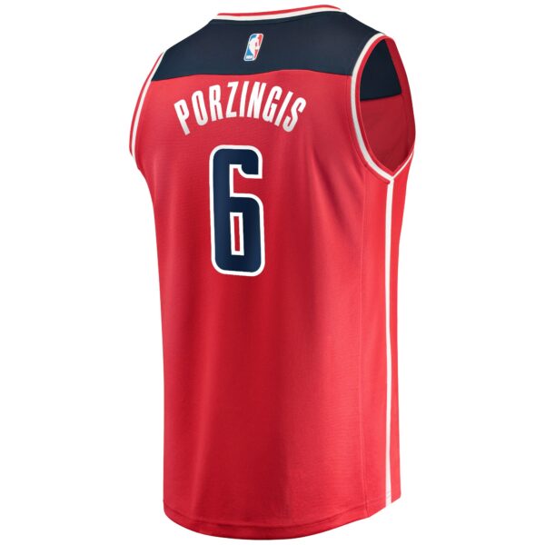 Kristaps Porzingis Washington Wizards Fanatics Fast Break Replica Jersey - Icon Edition - Red - Image 4
