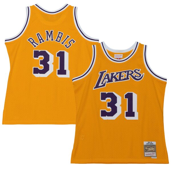 Kurt Rambis Los Angeles Lakers Mitchell & Ness 1984/85 Swingman Jersey - Gold - Image 2