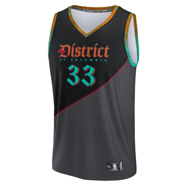 Kyle Kuzma Washington Wizards Fanatics Fast Break Jersey - Black - City Edition - Image 3