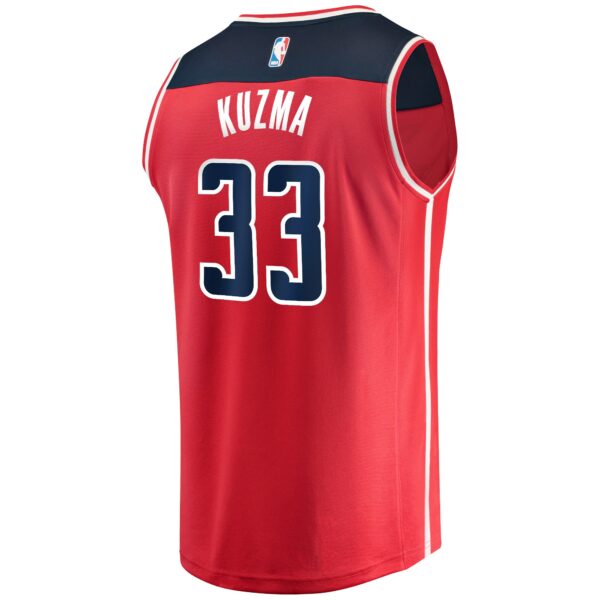 Kyle Kuzma Washington Wizards Fanatics Fast Break Replica Jersey - Icon Edition - Red - Image 4
