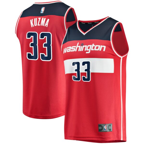 Kyle Kuzma Washington Wizards Fanatics Fast Break Replica Jersey - Icon Edition - Red - Image 2