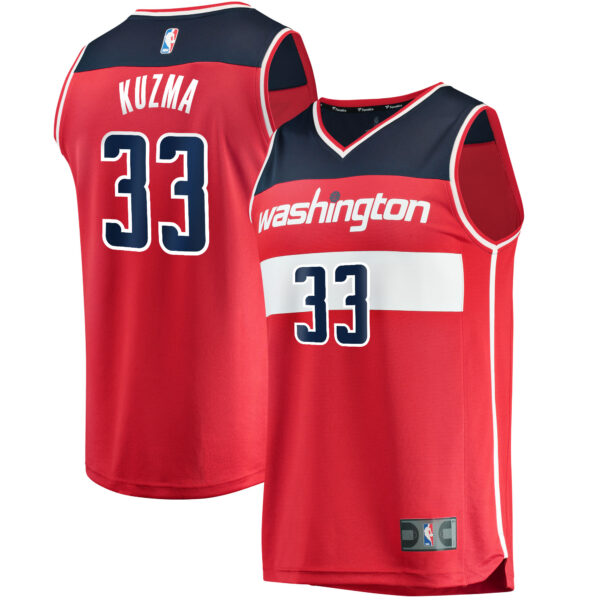 Kyle Kuzma Washington Wizards Fanatics Fast Break Replica Jersey - Icon Edition - Red - Image 2