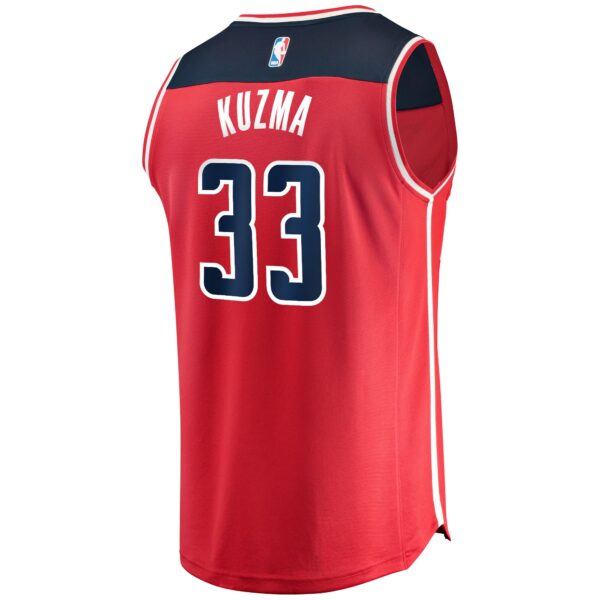 Kyle Kuzma Washington Wizards Fanatics Youth 2021/22 Fast Break Replica Jersey - Icon Edition - Red - Image 4