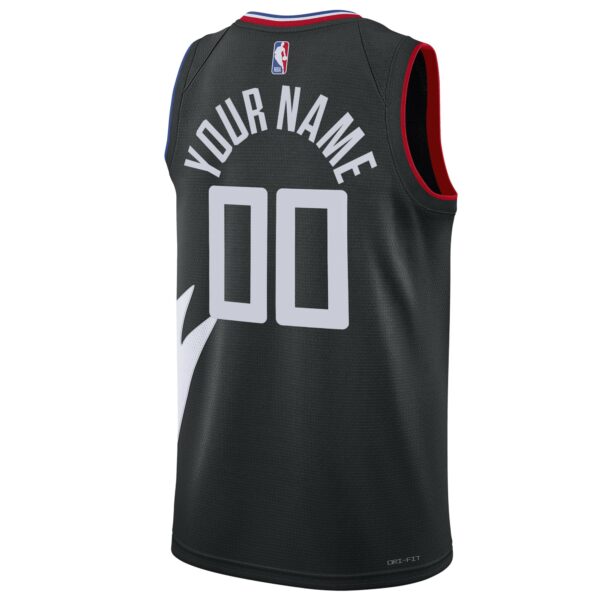 LA Clippers Jordan Brand Unisex 2022/23 Swingman Custom Jersey - Statement Edition - Black - Image 4