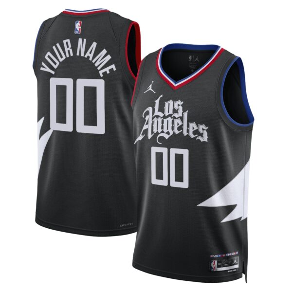 LA Clippers Jordan Brand Unisex 2022/23 Swingman Custom Jersey - Statement Edition - Black - Image 2