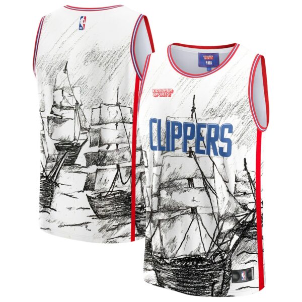 LA Clippers NBA & KidSuper Studios by Fanatics Unisex Hometown Jersey - Gray - Image 2