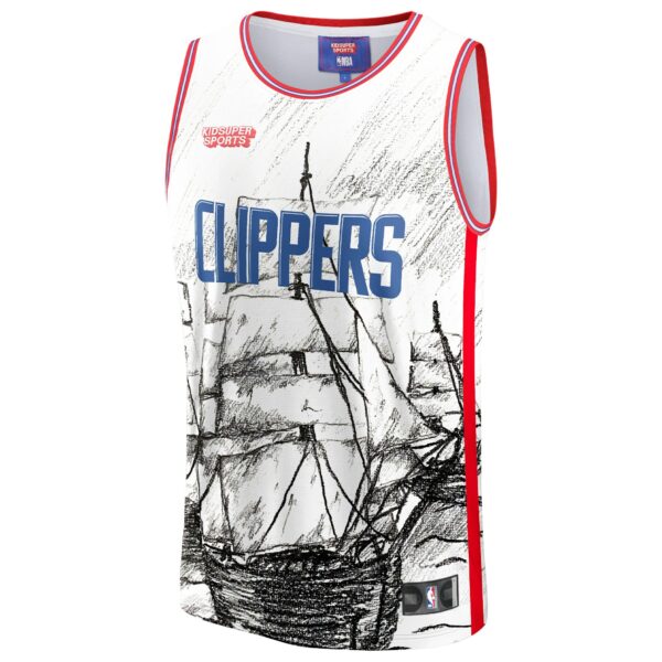 LA Clippers NBA & KidSuper Studios by Fanatics Unisex Hometown Jersey - Gray - Image 3