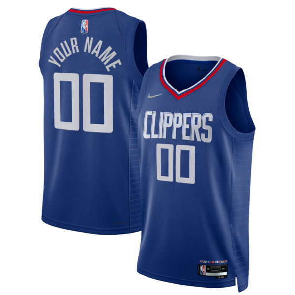 LA Clippers Nike 2021/22 Diamond Swingman Custom Jersey - Icon Edition - Royal - Image 2