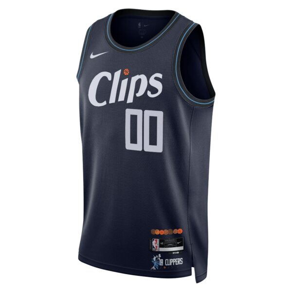 LA Clippers Nike Unisex 2023/24 Custom Swingman Jersey - Navy - City Edition - Image 3