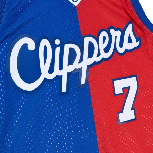 Lamar Odom LA Clippers Mitchell & Ness Hardwood Classics 2000/01 Split Swingman Jersey - Royal/Red - Image 5