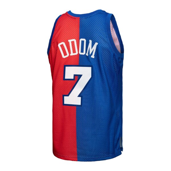 Lamar Odom LA Clippers Mitchell & Ness Hardwood Classics 2000/01 Split Swingman Jersey - Royal/Red - Image 4