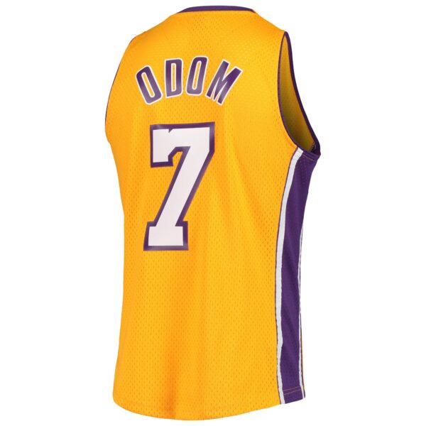 Lamar Odom Los Angeles Lakers Mitchell & Ness 2001/02 Hardwood Classics Swingman Jersey - Gold - Image 4
