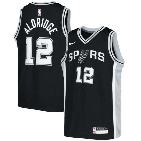 LaMarcus Aldridge San Antonio Spurs Nike Youth Swingman Jersey - Icon Edition - Black - Image 2