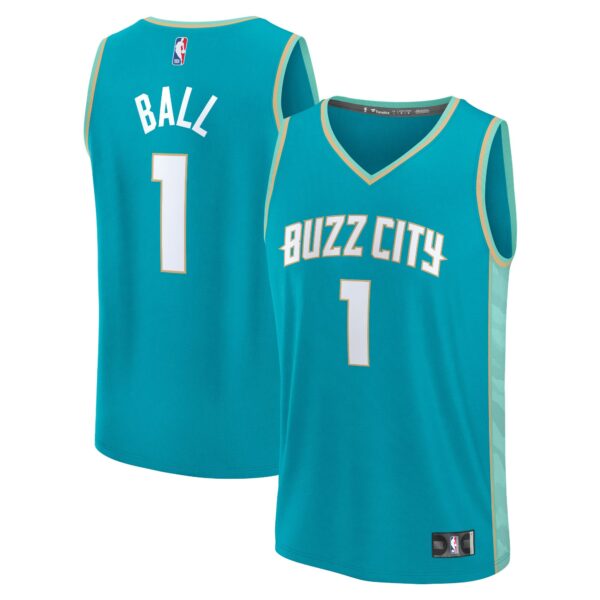 LaMelo Ball Charlotte Hornets Fanatics Fast Break Jersey - Teal - City Edition - Image 2