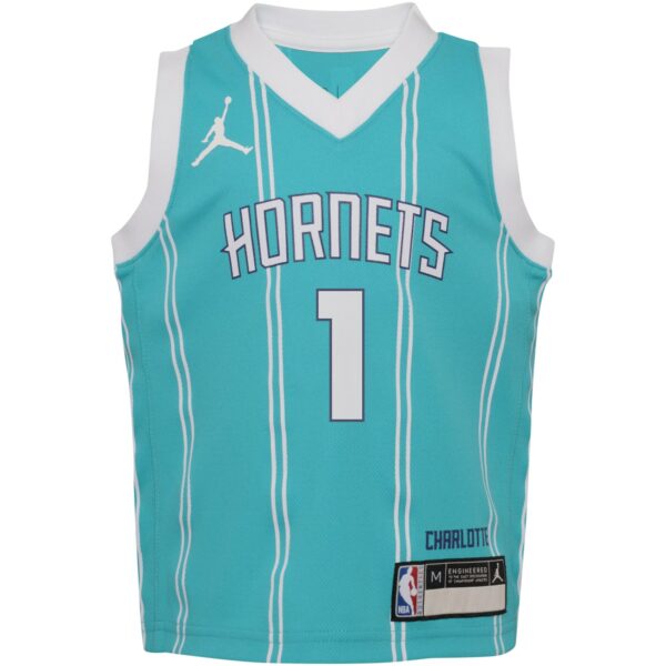 LaMelo Ball Charlotte Hornets Jordan Brand Preschool Swingman Player Jersey - Icon Edition - Teal - Image 3