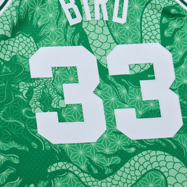 Larry Bird Boston Celtics Mitchell & Ness 1985/86 Hardwood Classics Asian Heritage 6.0 Swingman Throwback Player Jersey - Kelly Green - Image 7