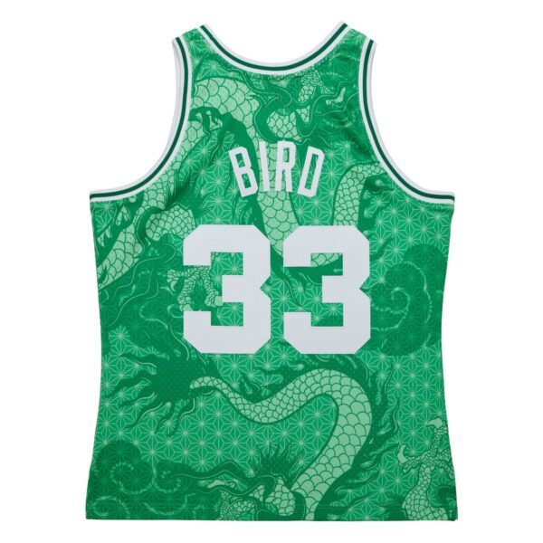 Larry Bird Boston Celtics Mitchell & Ness 1985/86 Hardwood Classics Asian Heritage 6.0 Swingman Throwback Player Jersey - Kelly Green - Image 4